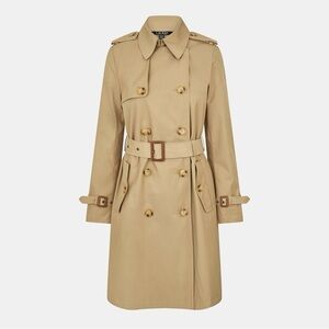 Lauren Ralph Lauren Beige Double Breasted Belted Trench Coat